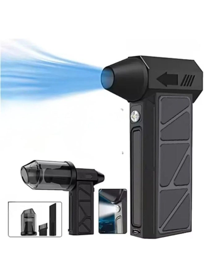 TEGRILO Cordless Handheld Air Blower With Vaccum Suction, High Speed 130000RPM Jet Fan Mini Blower, 4 Speed Adjustable Wind Power, LED Turbo Jet Dry Blower for Keyboard Computer Car Outdoor Home - Image 1